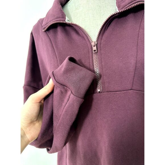 Victoria's Secret Pink Burgundy Pullover Half Zip Sweatshirt Jacket size XS - Picture 4 of 10